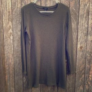 Dark olive green long sleeve sweater dress